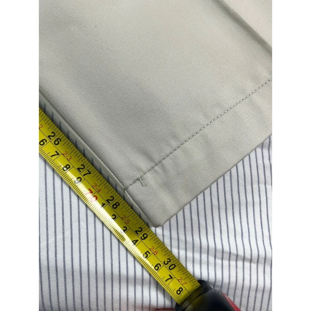 Haggar Mens Khaki Pleated Chino Pants 42x29 Relaxed Fit Cotton Trousers New‎